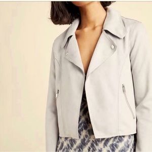 Anthropologie Leza Washable Suede Moto Jacket